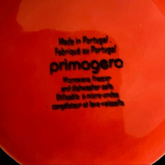 Set of 2 Primagera Salmon Deep Orange Mixing Bowls - Small Ribbing - Picture 5 of 10